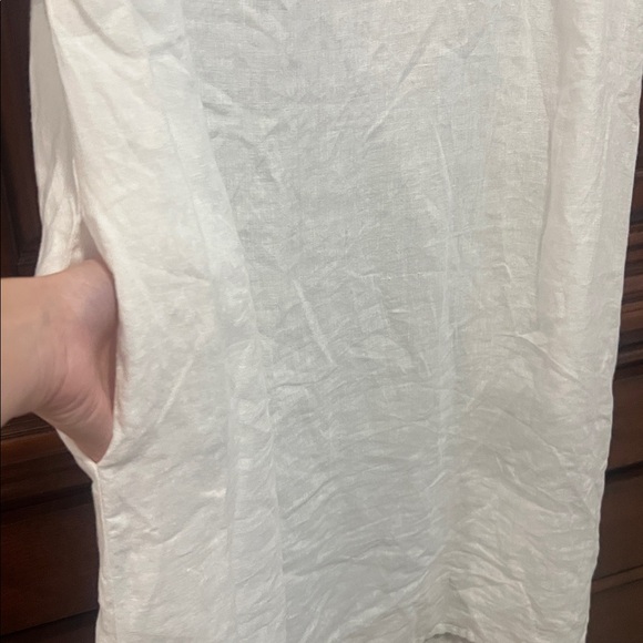 FLAX white linen dress with pockets - Picture 2 of 4
